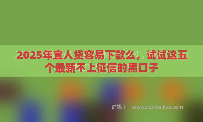 2025年宜人贷容易下款么,试试这五个最新不上征信的黑口子 2025年宜人贷容易下款么,试试这五个最新不上征信的黑口子