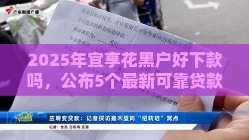 2025年宜享花黑户好下款吗，公布5个最新可靠贷款平台