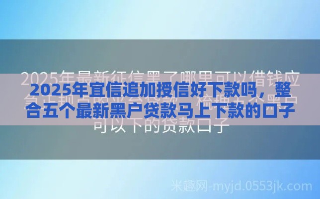 2025年宜信追加授信好下款吗，整合五个最新黑户贷款马上下款的口子