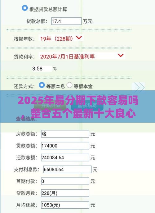 2025年易分期下款容易吗，整合五个最新十大良心贷款平台利息低