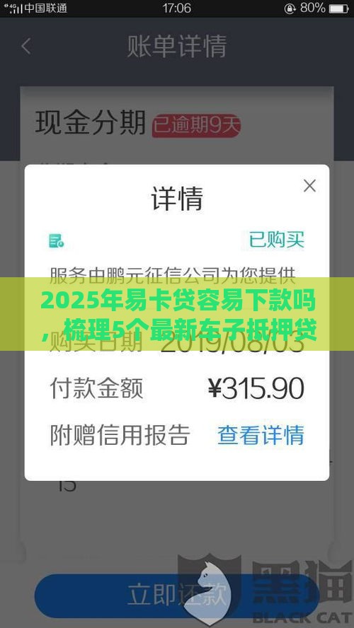 2025年易卡贷容易下款吗，梳理5个最新车子抵押贷款平台