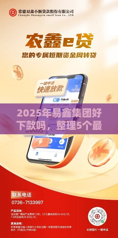 2025年易鑫集团好下款吗，整理5个最新高额贷款平台