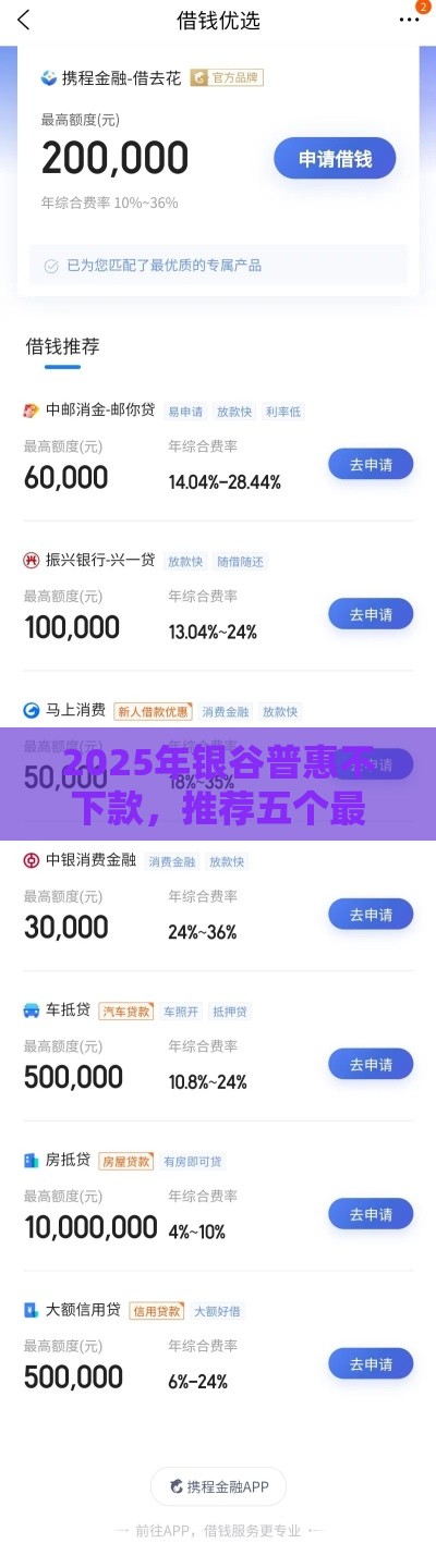 2025年银谷普惠不下款，推荐五个最新十六岁贷款平台