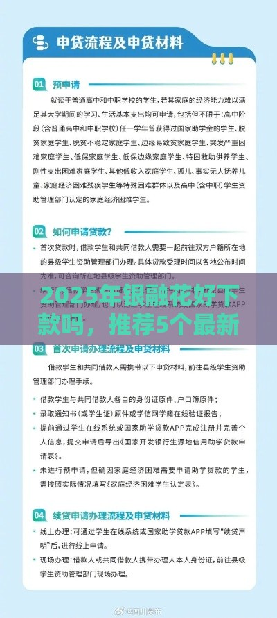 2025年银融花好下款吗，推荐5个最新高中生贷款平台
