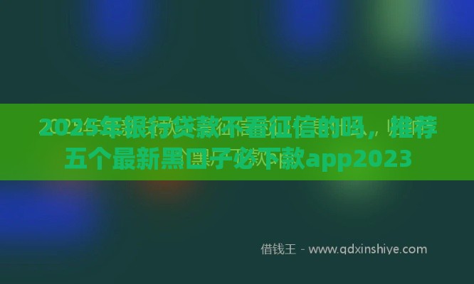 2025年银行贷款不看征信的吗,推荐五个最新黑口子必下款app2023 2025年银行贷款不看征信的吗,推荐五个最新黑口子必下款app2023