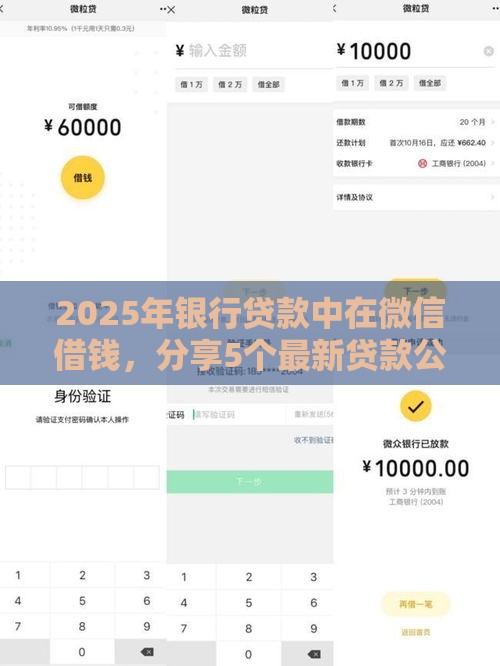 2025年银行贷款中在微信借钱，分享5个最新贷款公司平台
