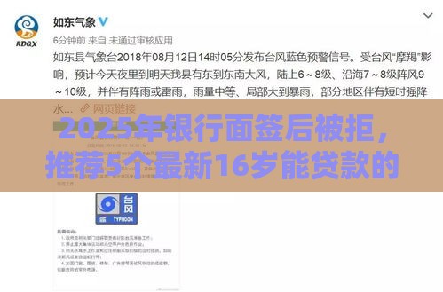 2025年银行面签后被拒，推荐5个最新16岁能贷款的平台