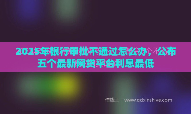 2025年银行审批不通过怎么办，公布五个最新网贷平台利息最低