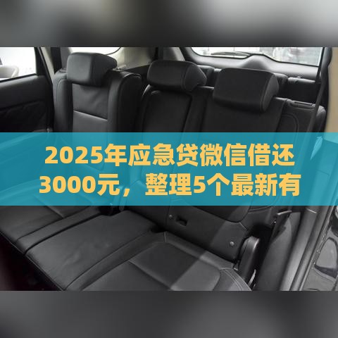 2025年应急贷微信借还3000元，整理5个最新有什么像安逸花这种软件