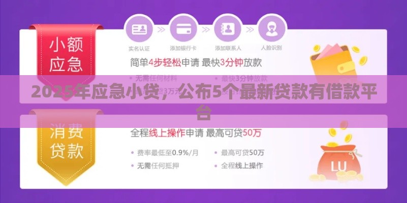 2025年应急小贷，公布5个最新贷款有借款平台