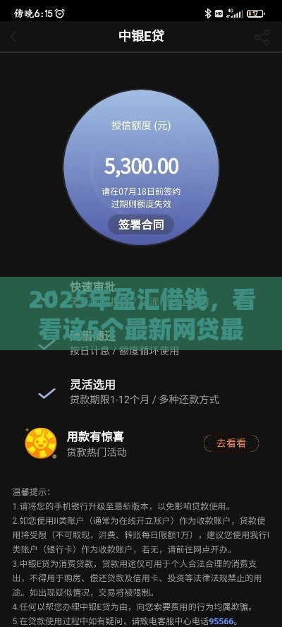 2025年盈汇借钱，看看这5个最新网贷最好下款的平台