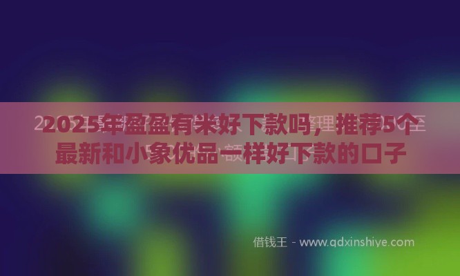 2025年盈盈有米好下款吗，推荐5个最新和小象优品一样好下款的口子