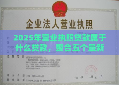 2025年营业执照贷款属于什么贷款，整合五个最新花户贷款口子秒下的