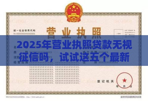 2025年营业执照贷款无视征信吗，试试这五个最新找贷款平台