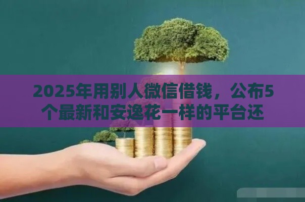 2025年用别人微信借钱，公布5个最新和安逸花一样的平台还