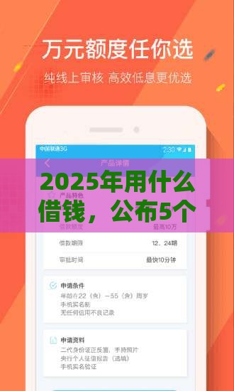 2025年用什么借钱，公布5个最新类似你我贷不查征信的贷款平台