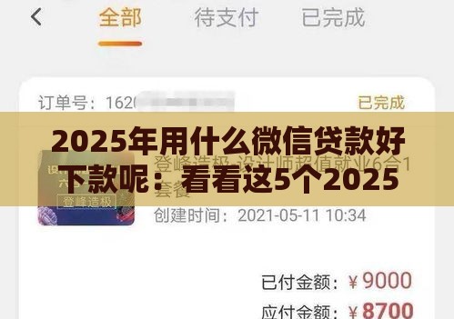 2025年用什么微信贷款好下款呢：看看这5个2025热门借款平台贷款利息又低又正规