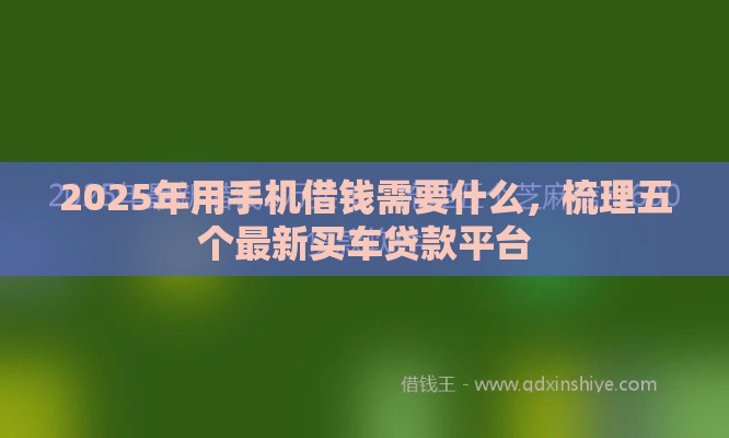 2025年用手机借钱需要什么，梳理五个最新买车贷款平台