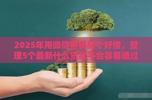 2025年用微信借钱那个好借，整理5个最新什么贷款平台容易通过