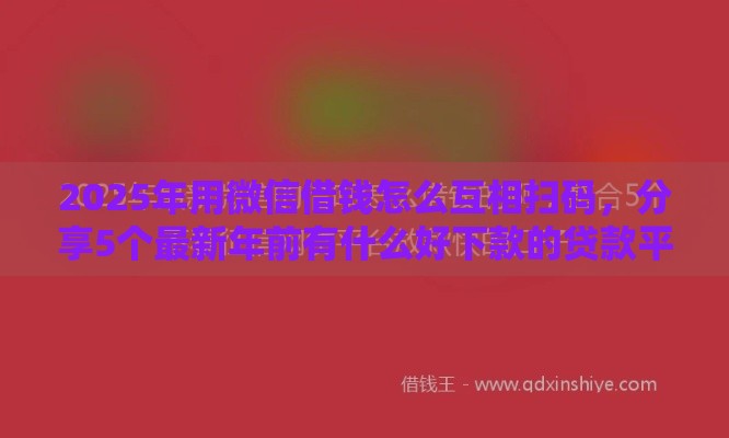 2025年用微信借钱怎么互相扫码，分享5个最新年前有什么好下款的贷款平台