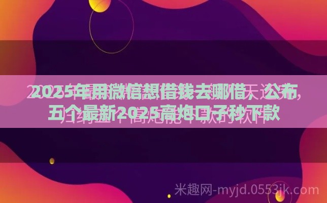 2025年用微信想借钱去哪借，公布五个最新2025高炮口子秒下款