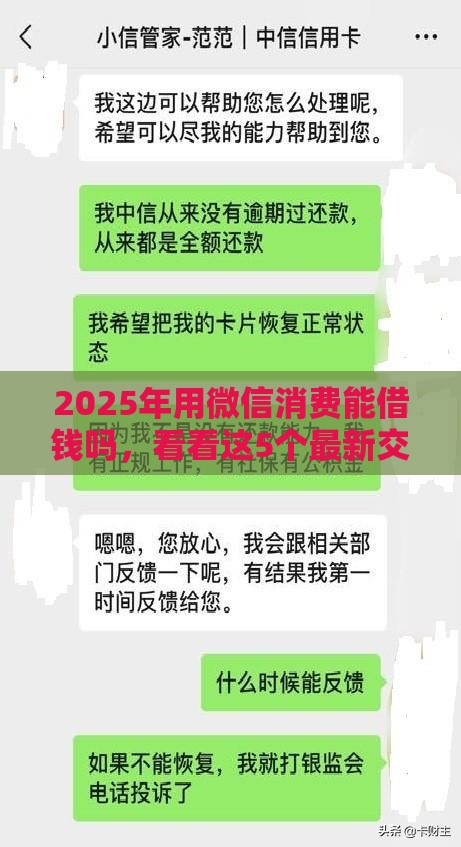 2025年用微信消费能借钱吗，看看这5个最新交钱必通过的借钱平台