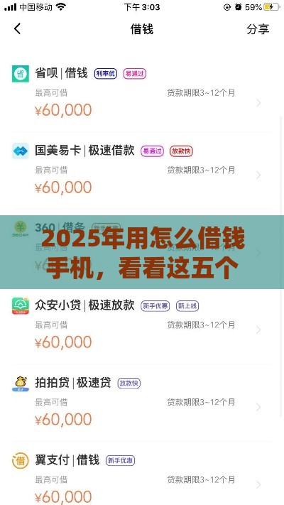 2025年用怎么借钱手机，看看这五个最新校园贷款平台