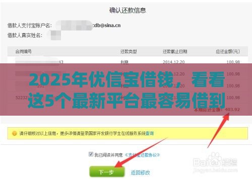 2025年优信宝借钱，看看这5个最新平台最容易借到钱的