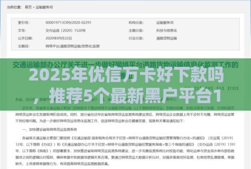 2025年优信万卡好下款吗，推荐5个最新黑户平台100%能借到