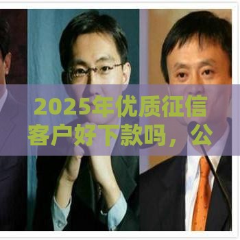 2025年优质征信客户好下款吗，公布五个最新网贷平台哪些好