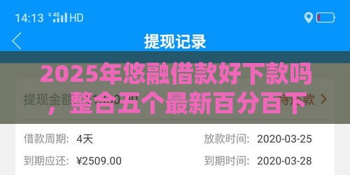 2025年悠融借款好下款吗，整合五个最新百分百下款的借款平台