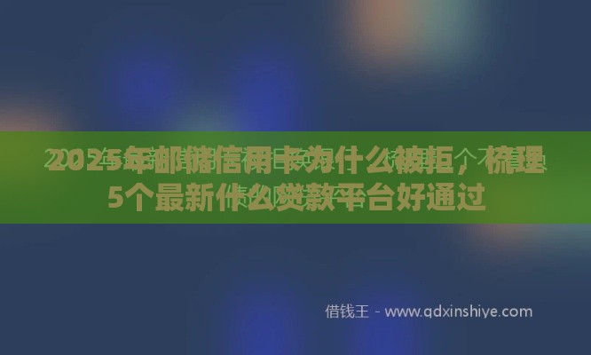 2025年邮储信用卡为什么被拒，梳理5个最新什么贷款平台好通过