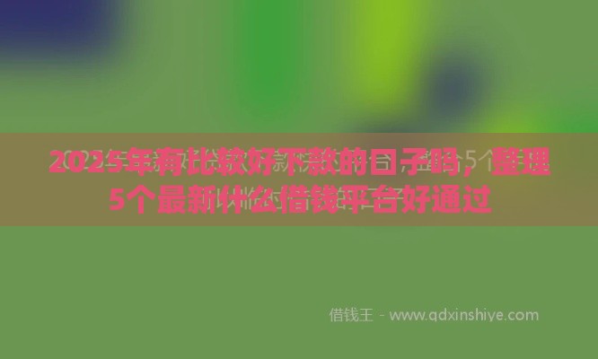 2025年有比较好下款的口子吗，整理5个最新什么借钱平台好通过