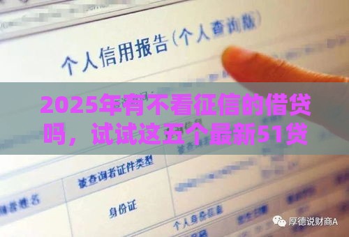 2025年有不看征信的借贷吗，试试这五个最新51贷款平台