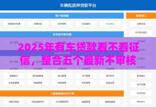 2025年有车贷款看不看征信，整合五个最新不审核秒下款的小额贷款网贷