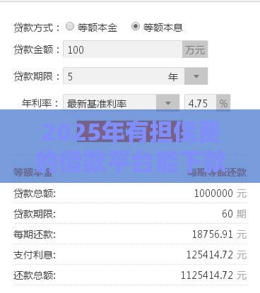 2025年有担保费的借款平台能下款的平台，公布5个最新网贷利率低的平台