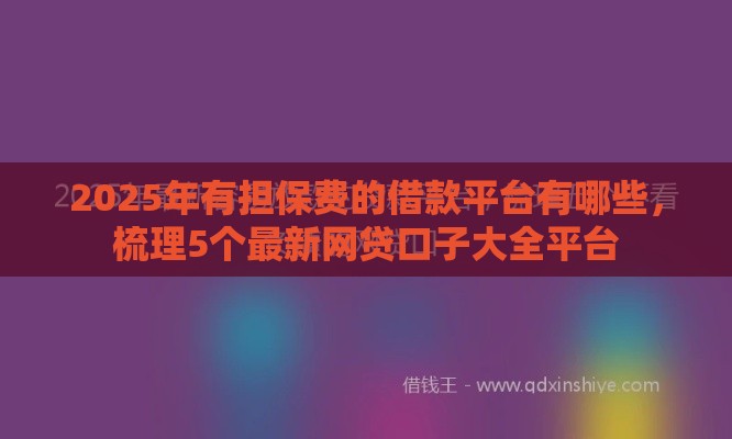 2025年有担保费的借款平台有哪些，梳理5个最新网贷口子大全平台