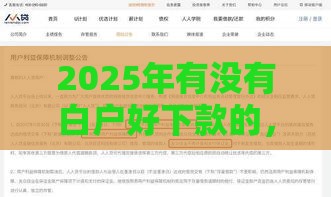 2025年有没有白户好下款的，公布五个最新安全的网贷平台排名不分先后
