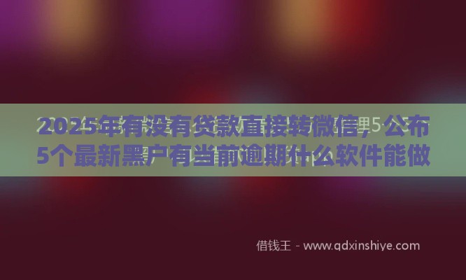 2025年有没有贷款直接转微信，公布5个最新黑户有当前逾期什么软件能做贷款