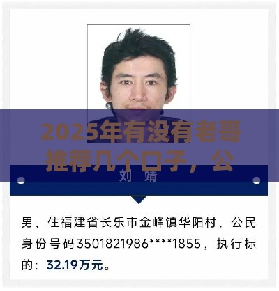 2025年有没有老哥推荐几个口子，公布五个最新失信人在平台可以借钱