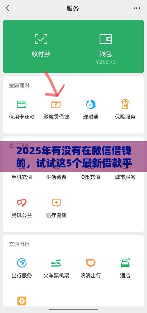 2025年有没有在微信借钱的，试试这5个最新借款平台可以贷款