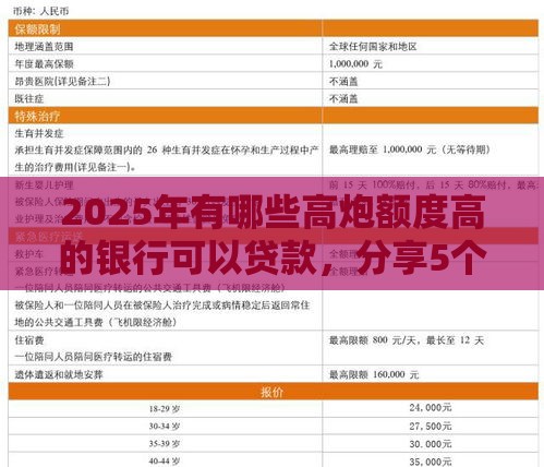 2025年有哪些高炮额度高的银行可以贷款，分享5个最新最容易下款的网贷平台