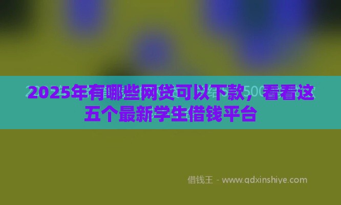 2025年有哪些网贷可以下款，看看这五个最新学生借钱平台