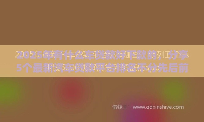 2025年有什么车贷款好下款的，分享5个最新汽车贷款平台排名不分先后前十