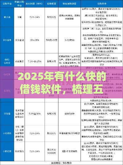 2025年有什么快的借钱软件，梳理五个最新正规小额贷款平台