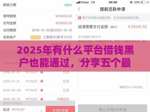 2025年有什么平台借钱黑户也能通过，分享五个最新所有网贷平台