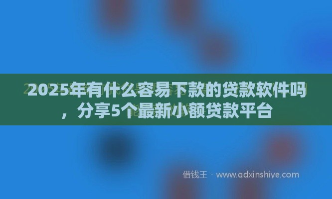 2025年有什么容易下款的贷款软件吗，分享5个最新小额贷款平台
