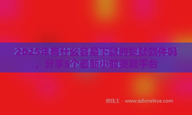 2025年有什么容易下款的贷款软件吗，分享5个最新小额贷款平台