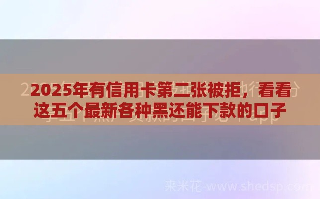 2025年有信用卡第二张被拒，看看这五个最新各种黑还能下款的口子
