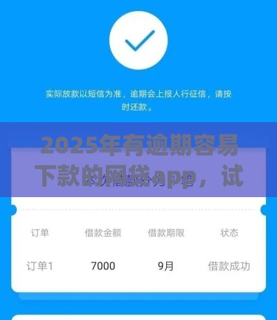 2025年有逾期容易下款的网贷app，试试这五个最新网贷平台都